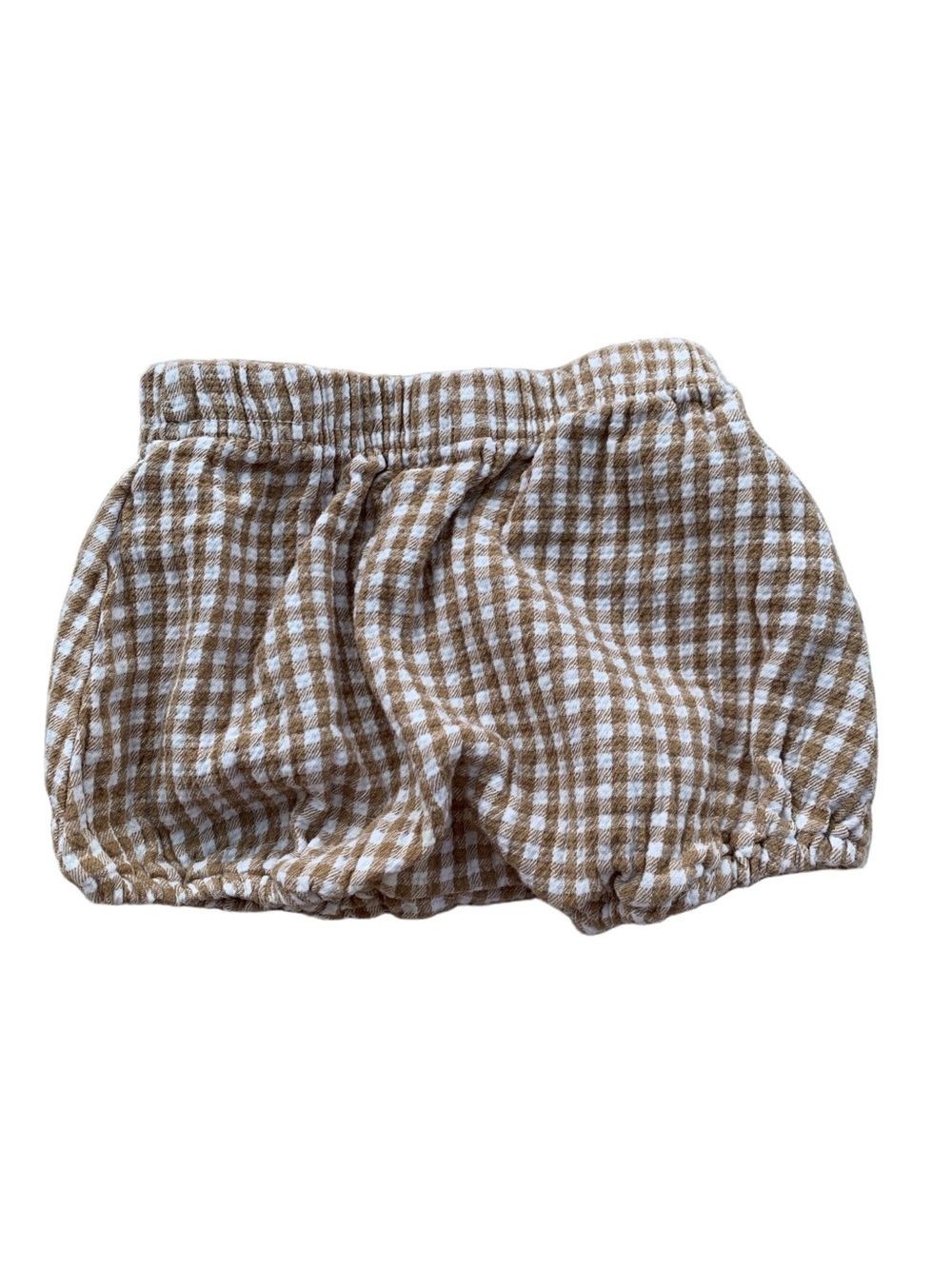 Quincy Mae Size 12-18 Months Organic Woven Bloomer Shorts in Cocoa Gingham